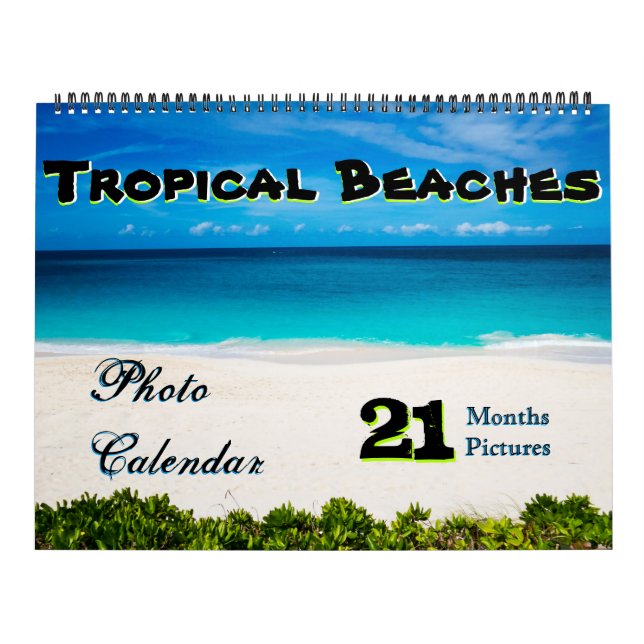 Calendario de playa tropical de 21 meses/fotos (Tapa)