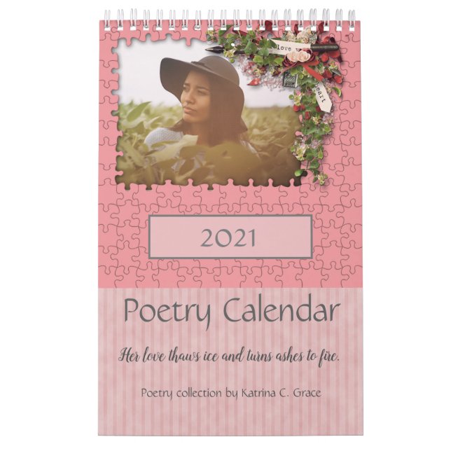 Calendario de poesía fotográfica temática rosa 202 (Tapa)