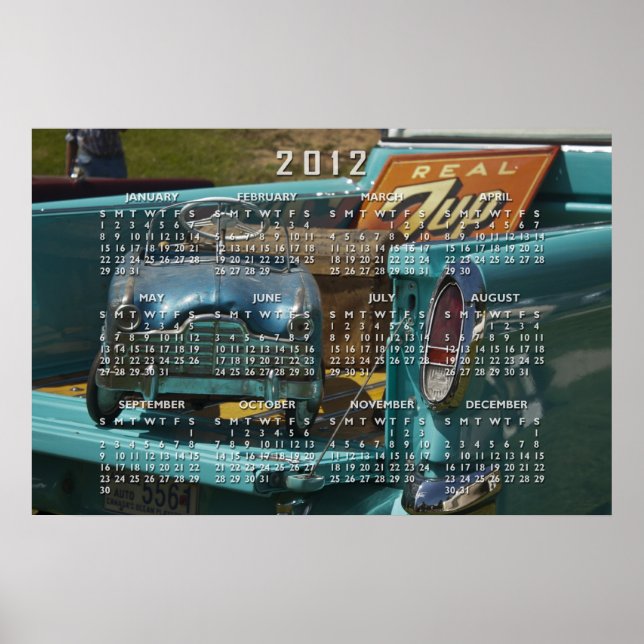 Calendario de Póster de Juguetes Antiguos (Frente)