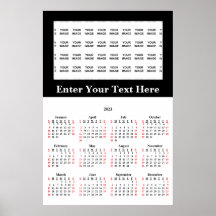 Calendario de Póster Personalizado 2023