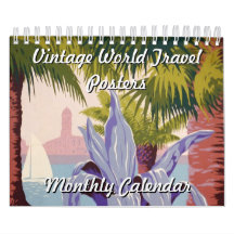 Calendario de Pósteres de Viajes Antiguos del Mund