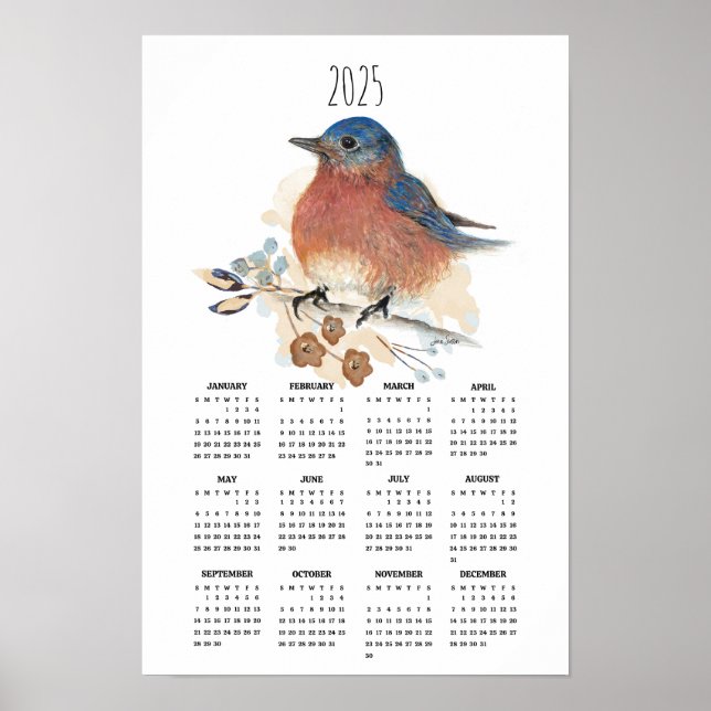 Calendario de Posters de año completo de Bluebird  (Frente)