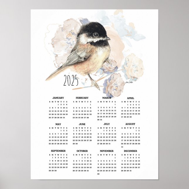 Calendario de Posters de Cute Chickadee 2025 (Frente)