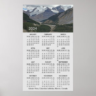 Calendario de Posters de pared de Glacier View 202