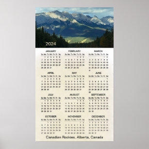 Calendario de Posters de pared de las rocas canadi