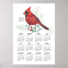 Calendario de Posters del Cardenal Rojo de 2025