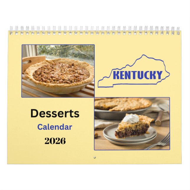 Calendario de postres de Kentucky 2026 de 12 meses (Tapa)
