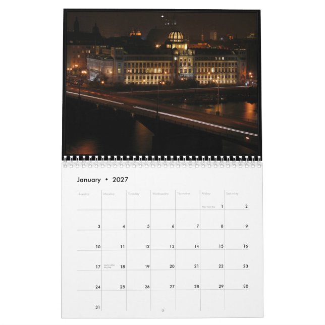 Calendario de Praga 2011 de la noche (Jan 2027)