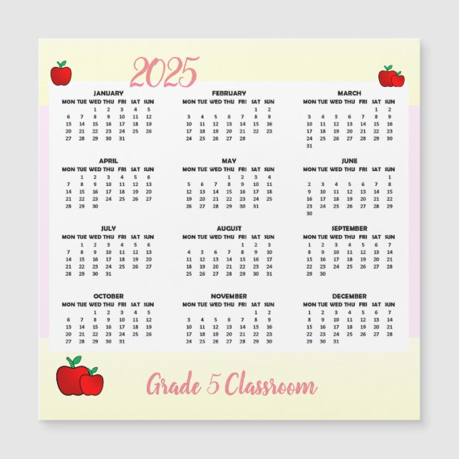 Calendario de profesores de Apple 2025 (Anverso)