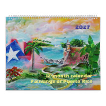 Calendario de Puerto Rico 2027 de 12 meses