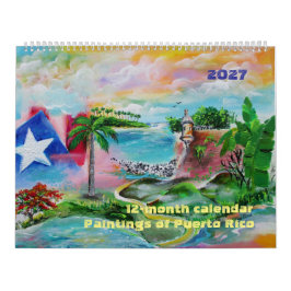 Calendario de Puerto Rico 2027 de 12 meses