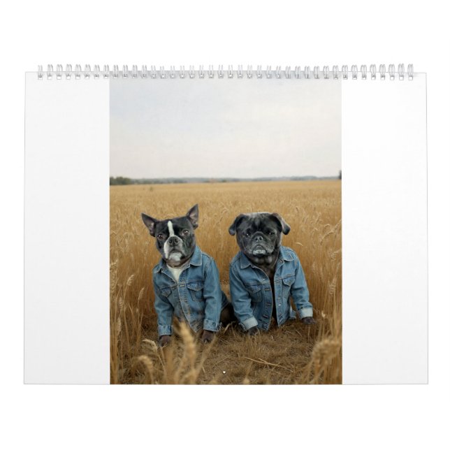 calendario de pug y Boston terrier (Tapa)