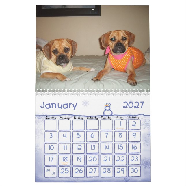 Calendario de Puggle (Jan 2027)