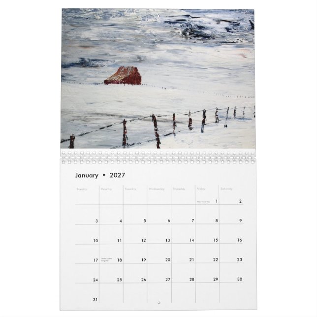 Calendario de Randy Loubier 2011 con escritura (Jan 2027)
