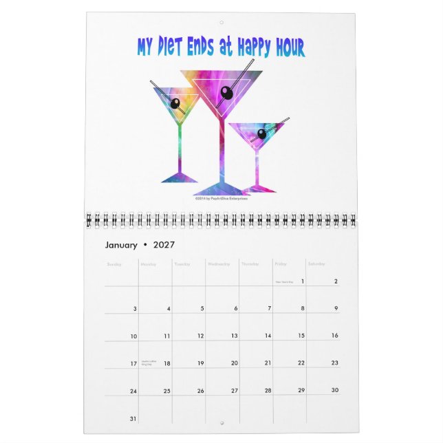 Calendario de Recetas de Cócteles de The Martini D (Jan 2027)