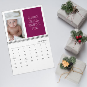 Calendario de regalos de fotos de nietos con lema