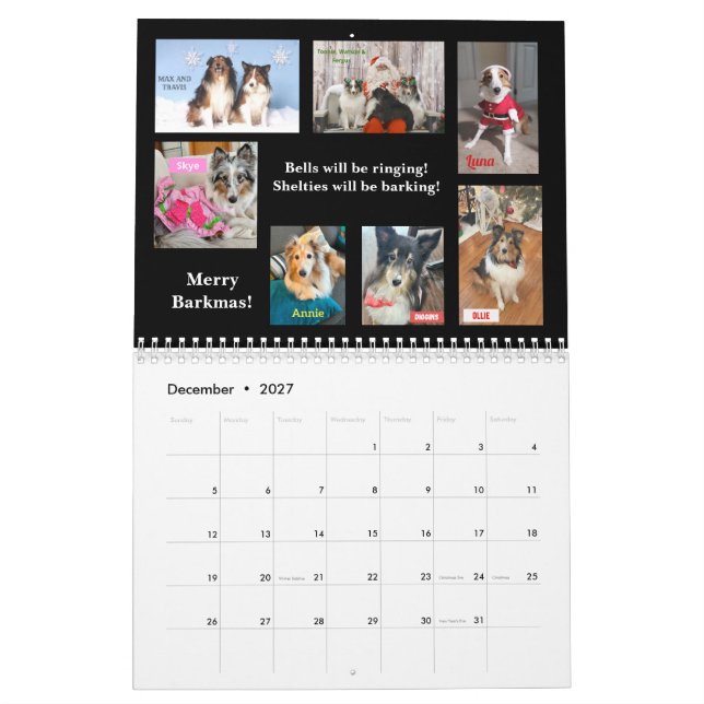 Calendario de rescate de Sheltie de Minnesota 2026 (Dec 2027)
