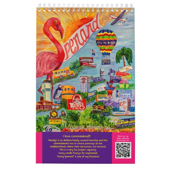 Calendario de Rhonda Scott Art 2024 (Reverso)