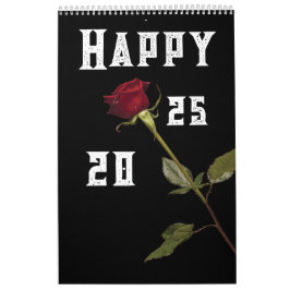 Calendario de rosa roja de 2025