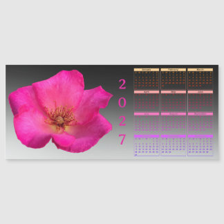 Calendario de Rosa Rosa 2027 - Tarjeta Magnética F