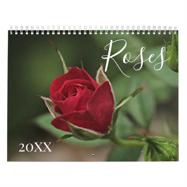 Calendario de rosas florales románticos (Tapa)