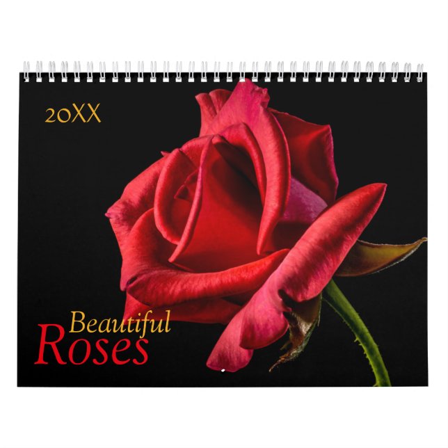 Calendario de Rosas personalizados | Texto de año  (Tapa)