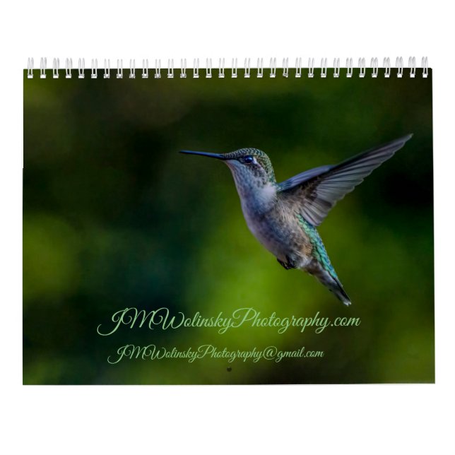 Calendario de Ruby Throated Hummingbird 2025 (Reverso)
