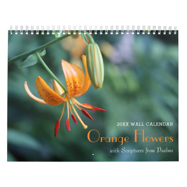 Calendario de Salmos y Flores Naranjas (Tapa)