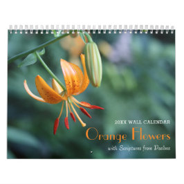 Calendario de Salmos y Flores Naranjas
