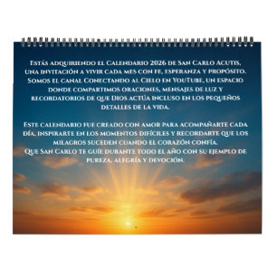 CALENDARIO DE SAN CARLO ACUTIS - 2026