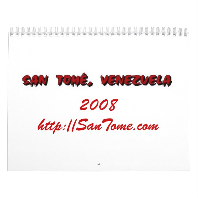 Calendario de San Tome', Venezuela 2008 (Tapa)