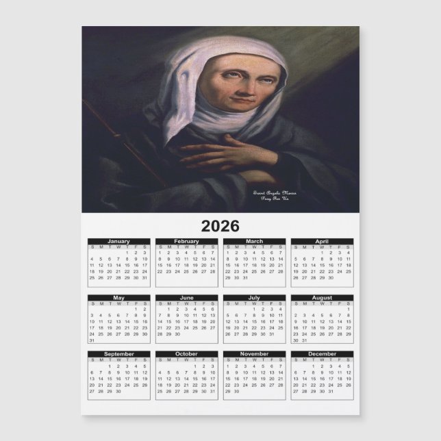 Calendario de Santa Ángela Merici 2026 (Anverso)
