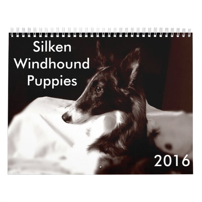 calendario de seda de 4 2016 perritos de Windhound (Tapa)
