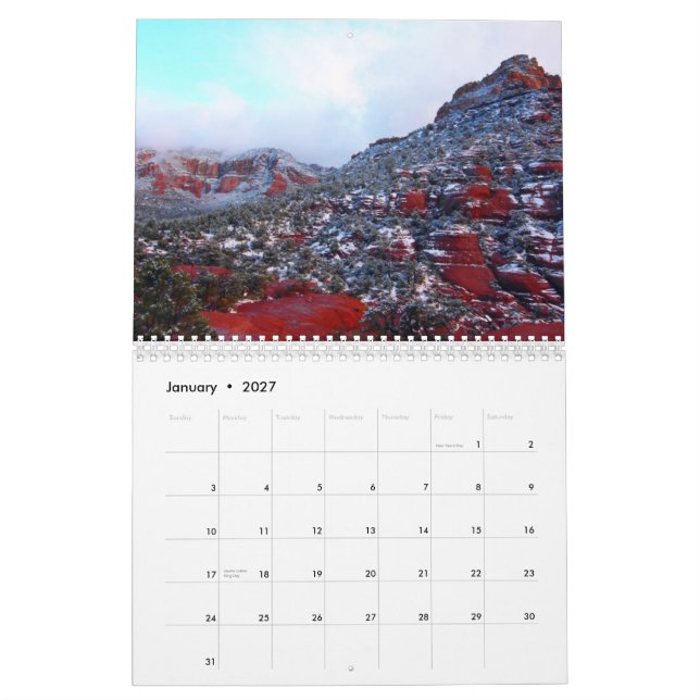 Calendario de Sedona (Jan 2027)