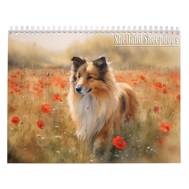 Calendario de Sheepdog de Shetland, cualquier año (Tapa)