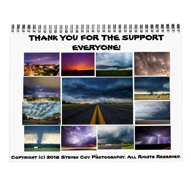 Calendario de Steven Coy Photography 2017 (Reverso)