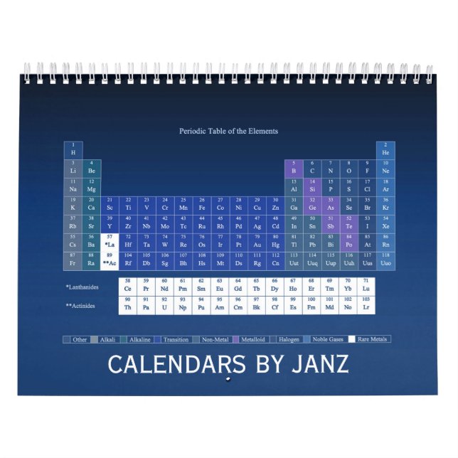 Calendario de tabla periódica de elementos por Jan (Tapa)