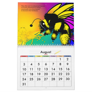 Calendario de tablas de abejas ocupadas
