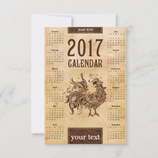 Calendario de tarjetas 2017 Chino