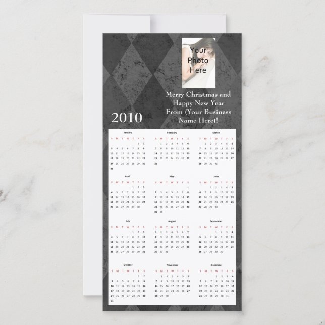 Calendario de tarjetas de fotos personalizadas (Anverso)
