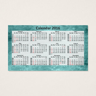 Calendario de tarjetas de visita 2016 Marbeled azu