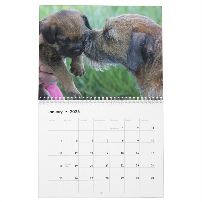 Calendario de Terrier de frontera 2015 (Jan 2026)
