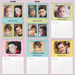 Calendario de texto personalizado con 20 fotos