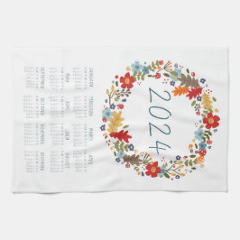 Calendario de toallas de té 2024 Caída Wreath Wall
