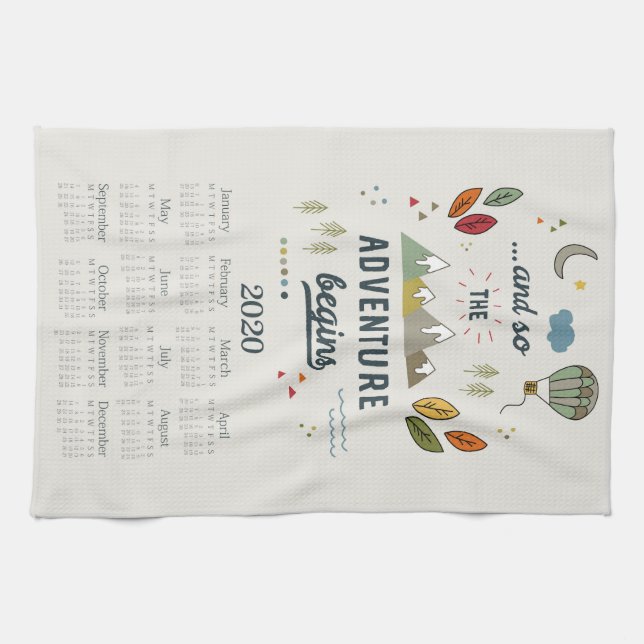 Calendario de toallas de té | Arte mural | Decorac (Horizontal)