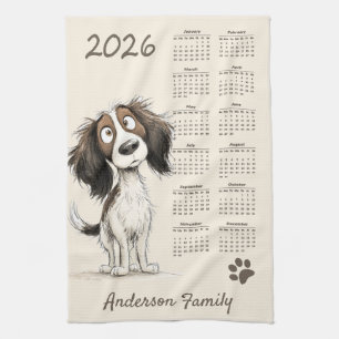 Calendario de toallas de té para perros españoles 