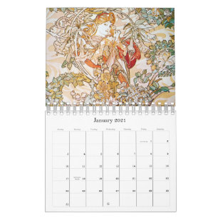 Calendario de trabajo artístico de Alphonse Mucha