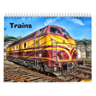 Calendario de trenes Vintage y Moderno