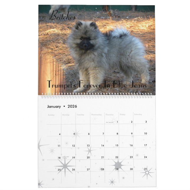 Calendario de Trumpet Keeshond 2012 (Jan 2026)