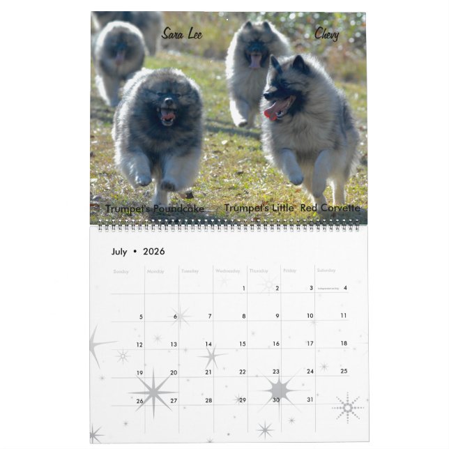 Calendario de Trumpet Keeshond 2017 (Jul 2026)